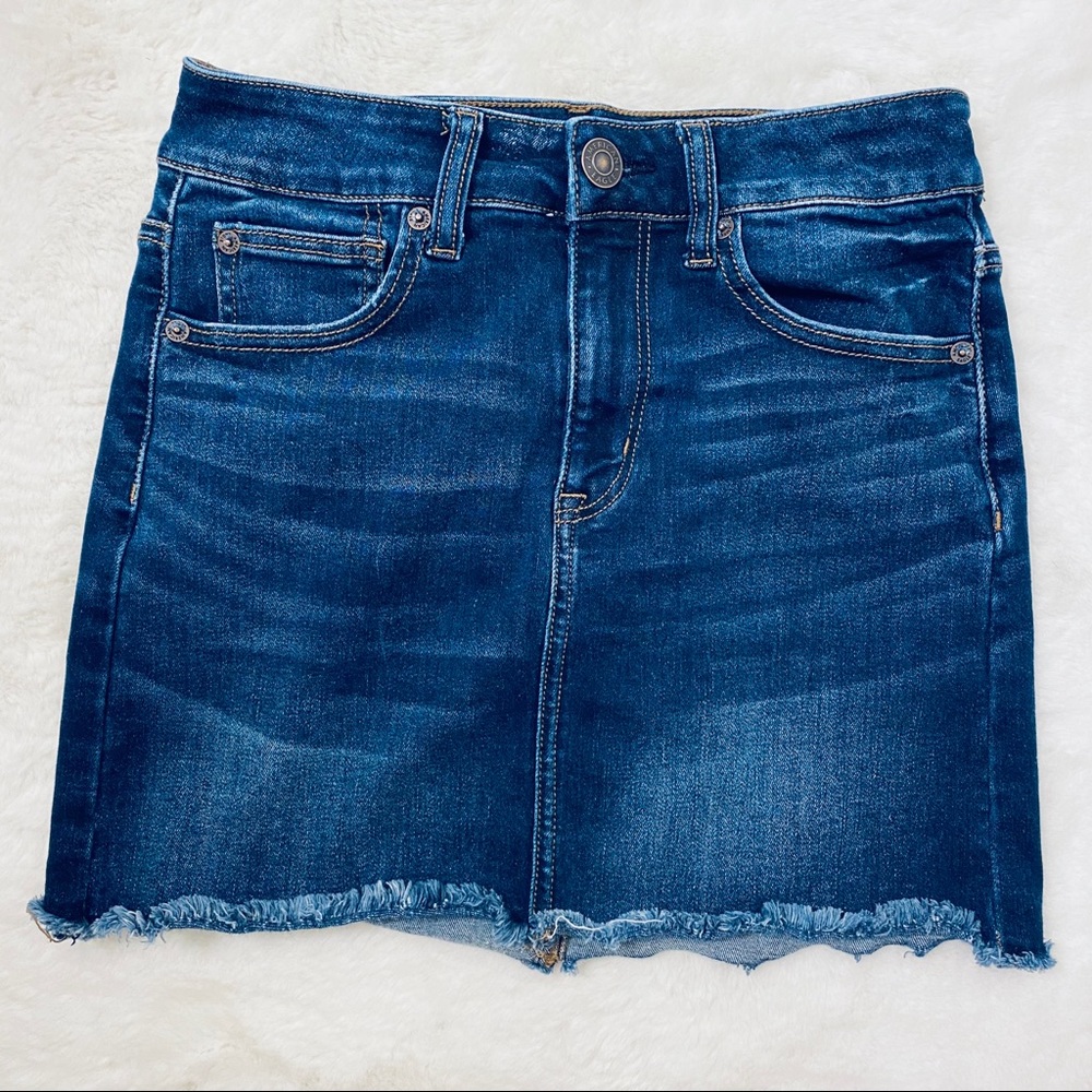 American Eagle Ripped High Rise Denim Jean Skirt